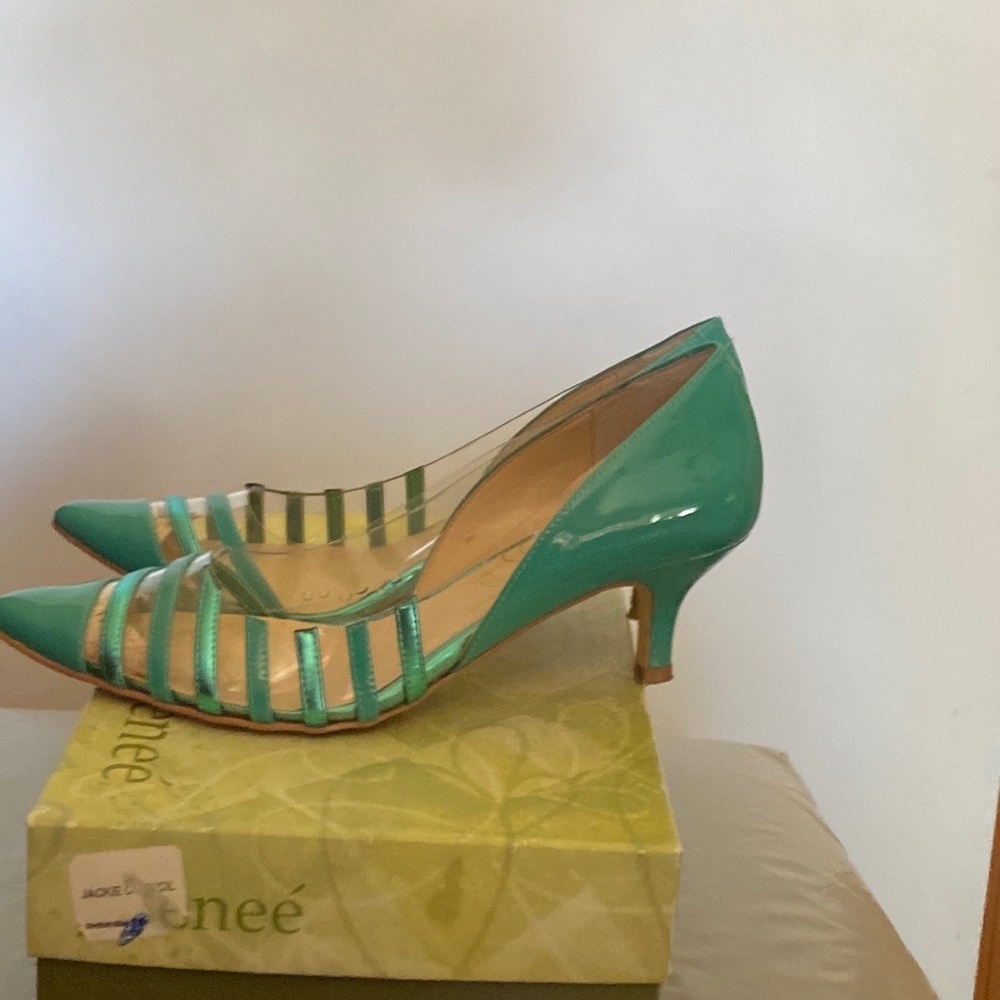 Green and clear shoes